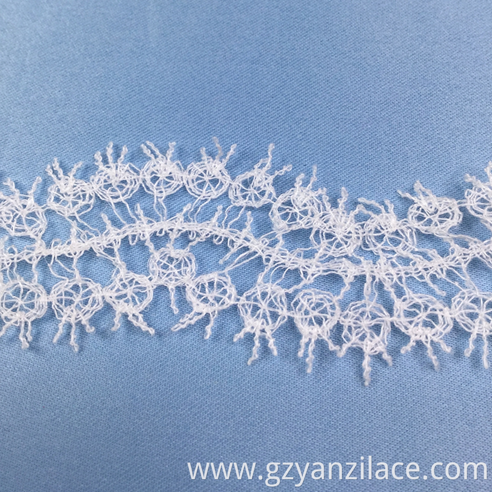 White Floral Flat Crochet Lace Trim